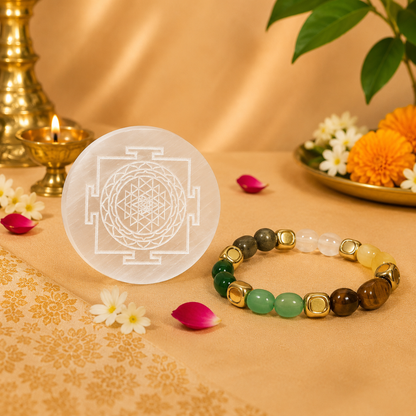 Dhanyog Bracelet & Selenite Plate