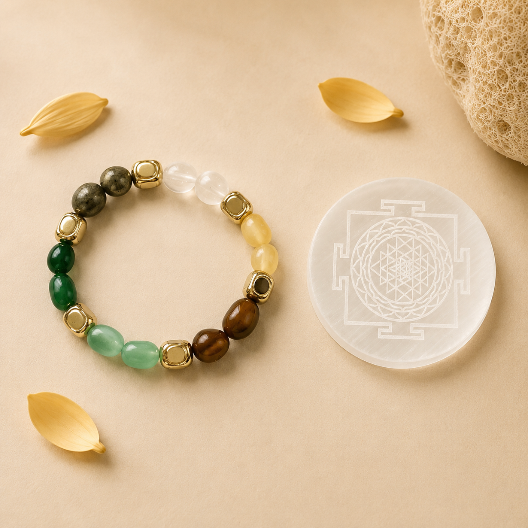 Dhanyog Bracelet & Selenite Plate