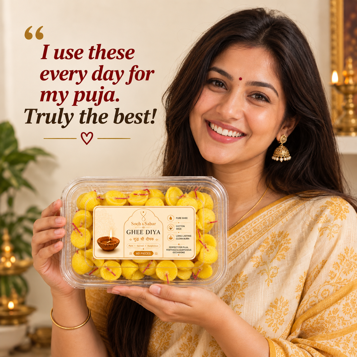 Pure Ghee Diya - 60 pieces