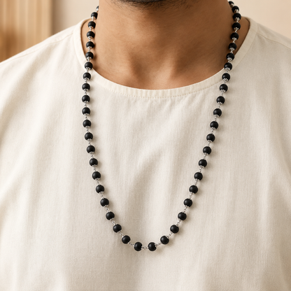 Karungali Mala with Silver Cap