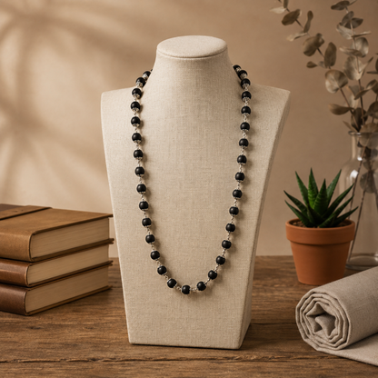 Karungali Mala with Silver Cap