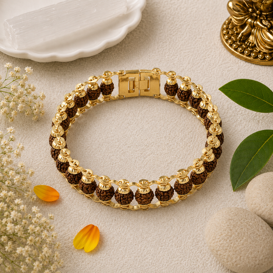 Rudraksha Steel Bracelet