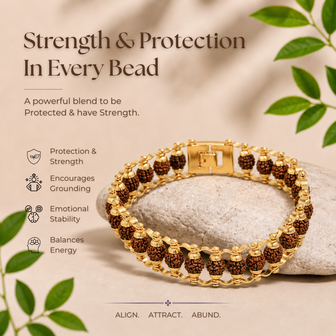 Rudraksha Steel Bracelet
