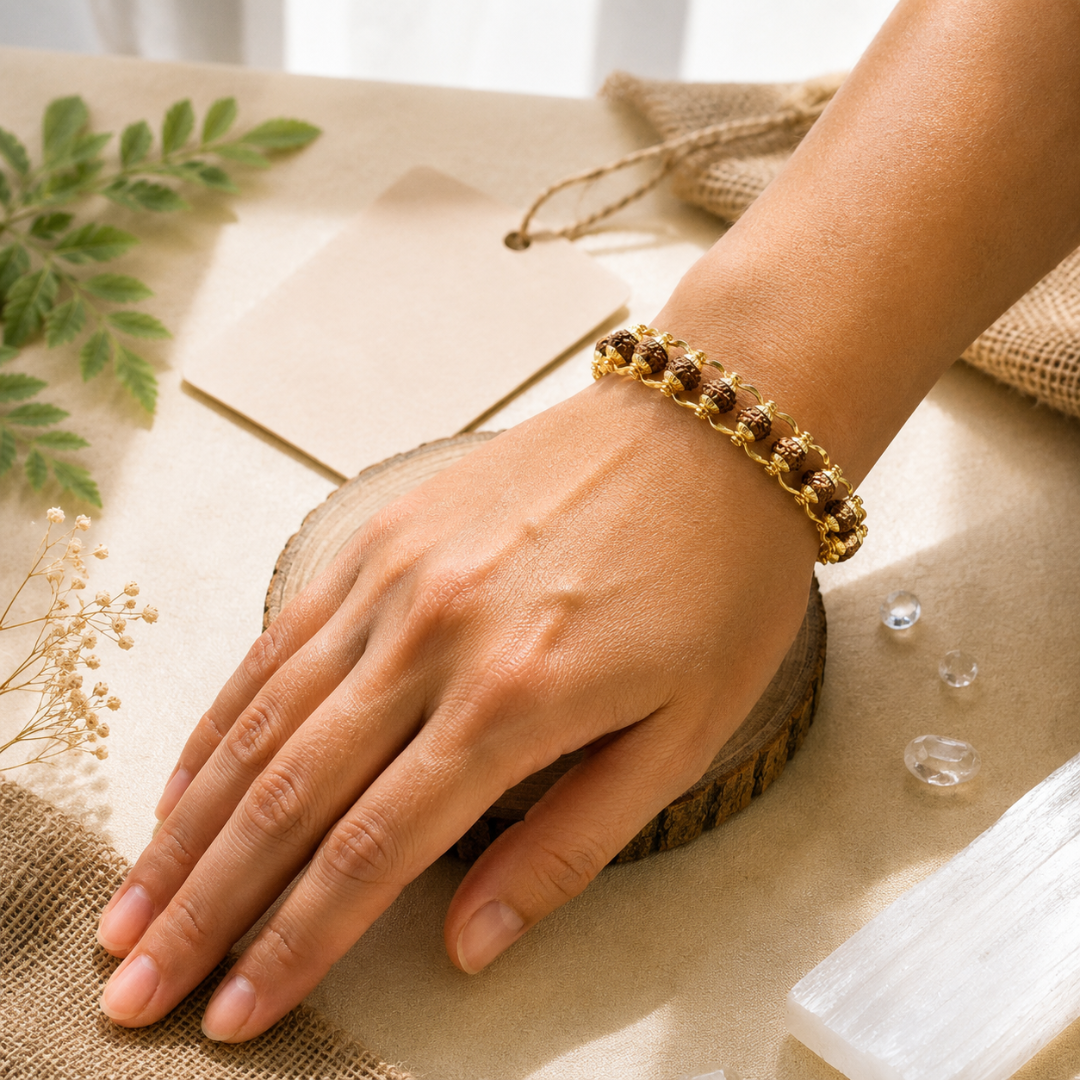 Rudraksha Steel Bracelet