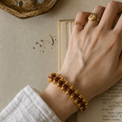 Rudraksha Steel Bracelet