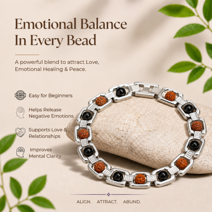 Rudraksha Karungali Steel Bracelet